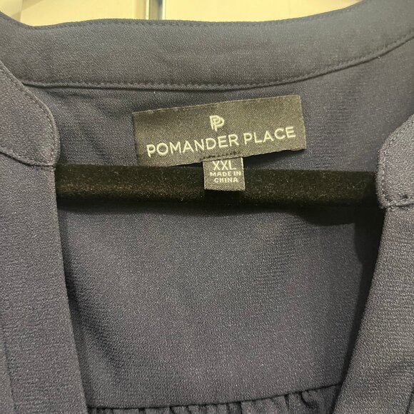 Tuckernuck Pomander Place Crepe Kenzo tiered long sleeved dress XXL - Navy - Picture 2 of 6